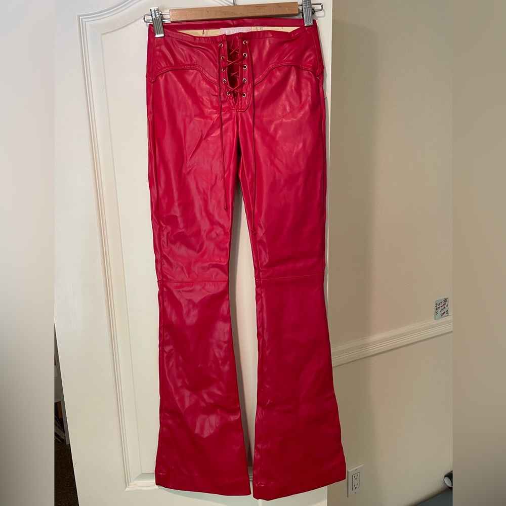 Revice red leather pants - size 23